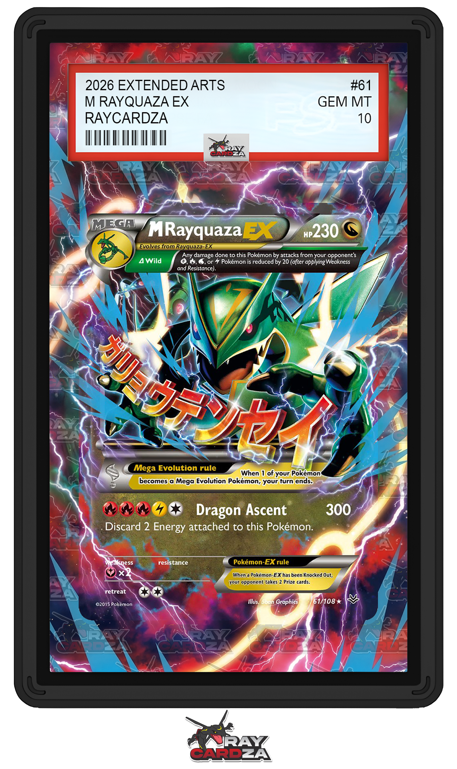 pokemon cards mega rayquaza ex full art M Rayquaza EX #61 EXTENDED ART – Raycardza