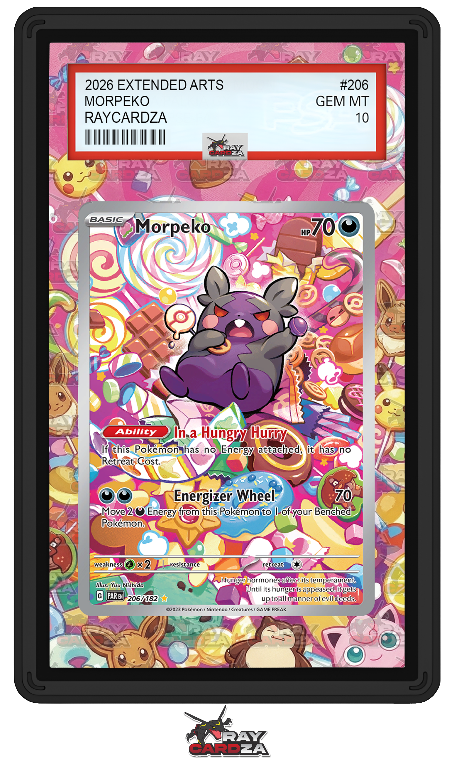 morpeko pokemon card Morpeko 2023 Pokemon Scarlet & Violet Paradox Rift Illustration Rare #206 PSA Authenticated 9 Card