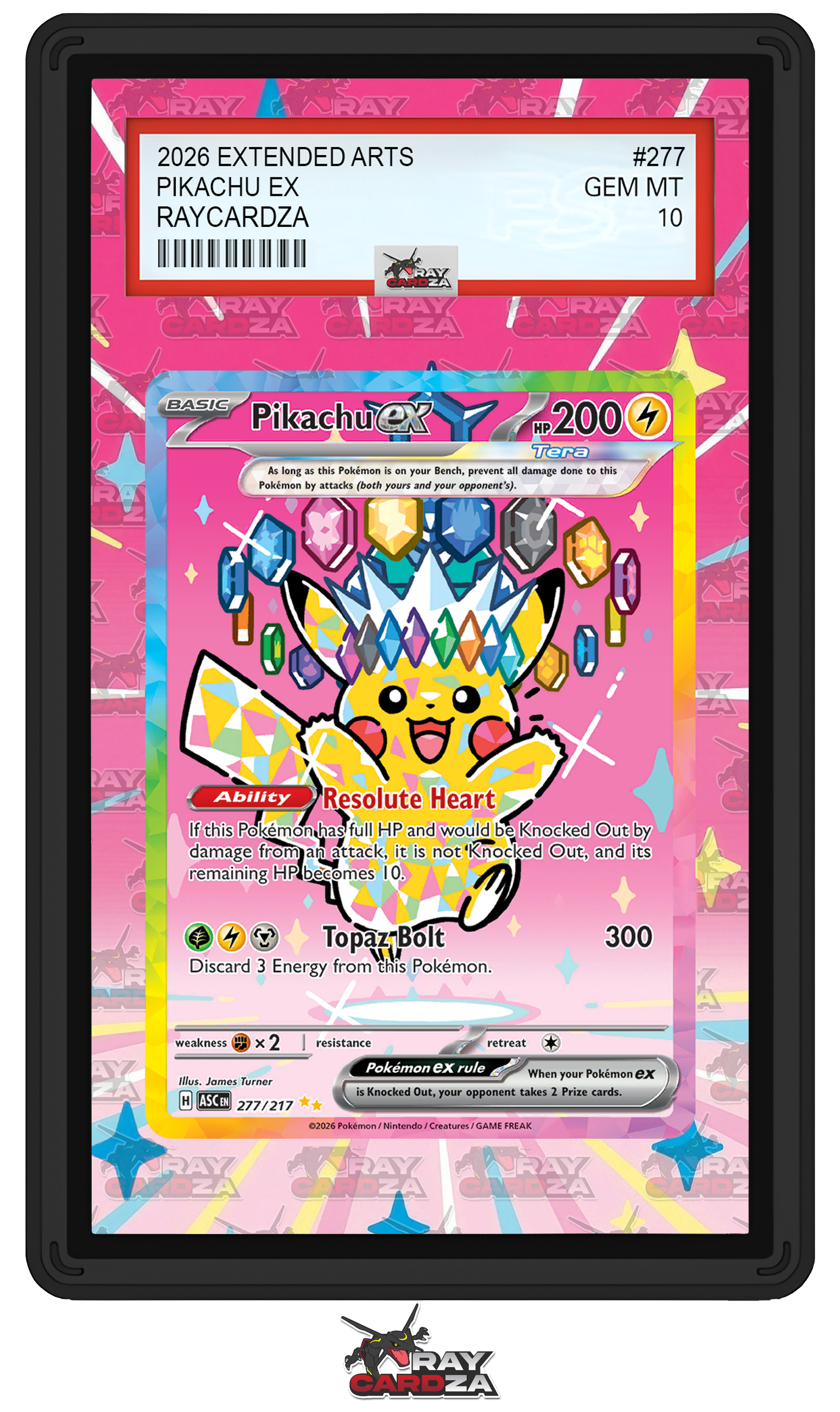 Pikachu EX #277 EXTENDED ART  Raycardza