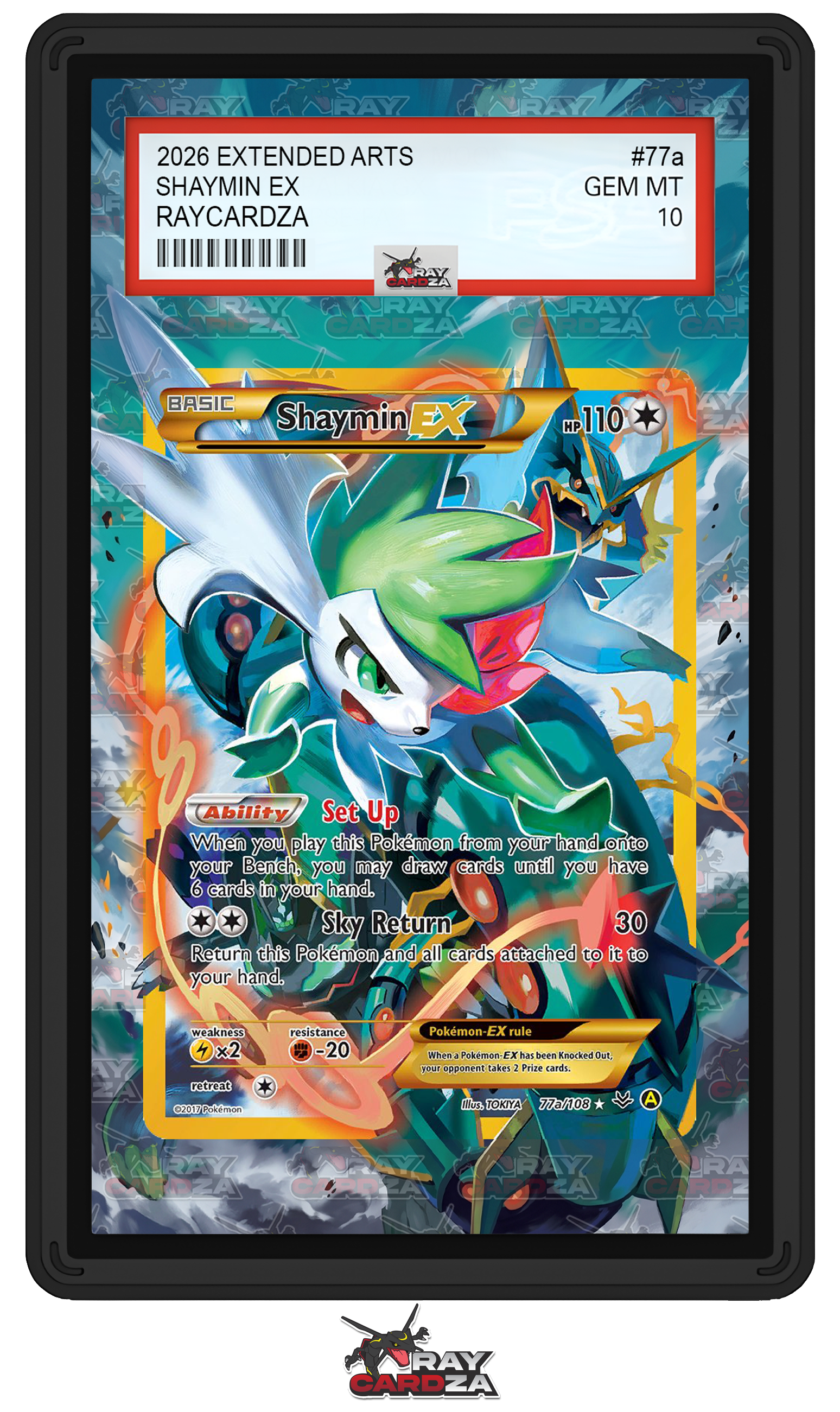 pokemon card shaymin ex full art #77a EXTENDED Language:French Don Custom Background Magic The Gathering Final