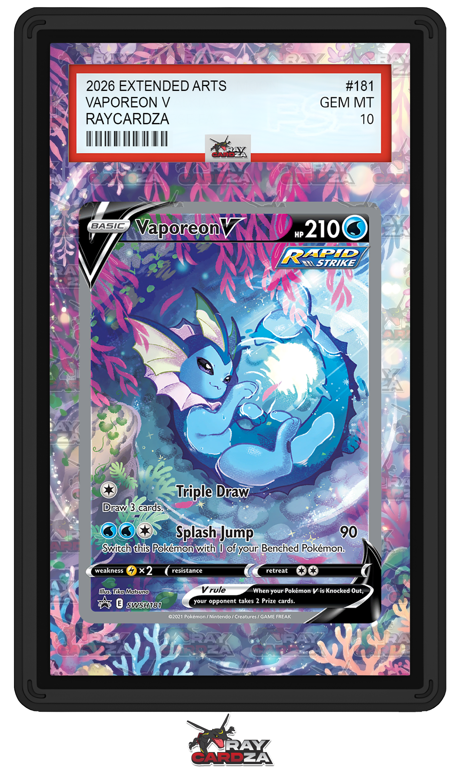 vaporeon pokemon card full art V #181 EXTENDED – Raycardza Choose Condition:Damaged fast shipping pokemon your opponent takes 3 Cardboard Display One Piece
