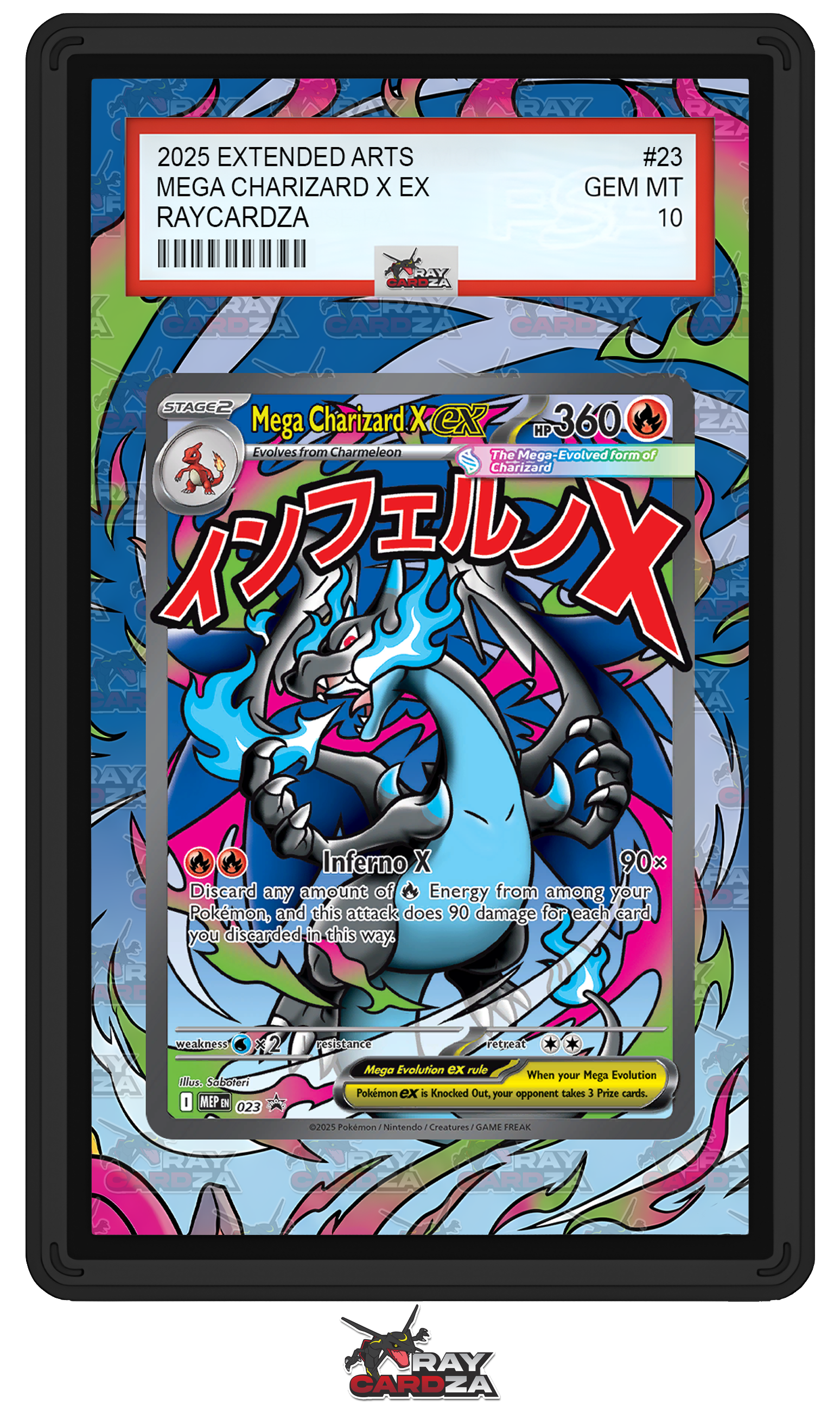 Mega Charizard X EX #23 EXTENDED ART Raycardza Mega Charizard X EX #23 EXTENDED ART Raycardza