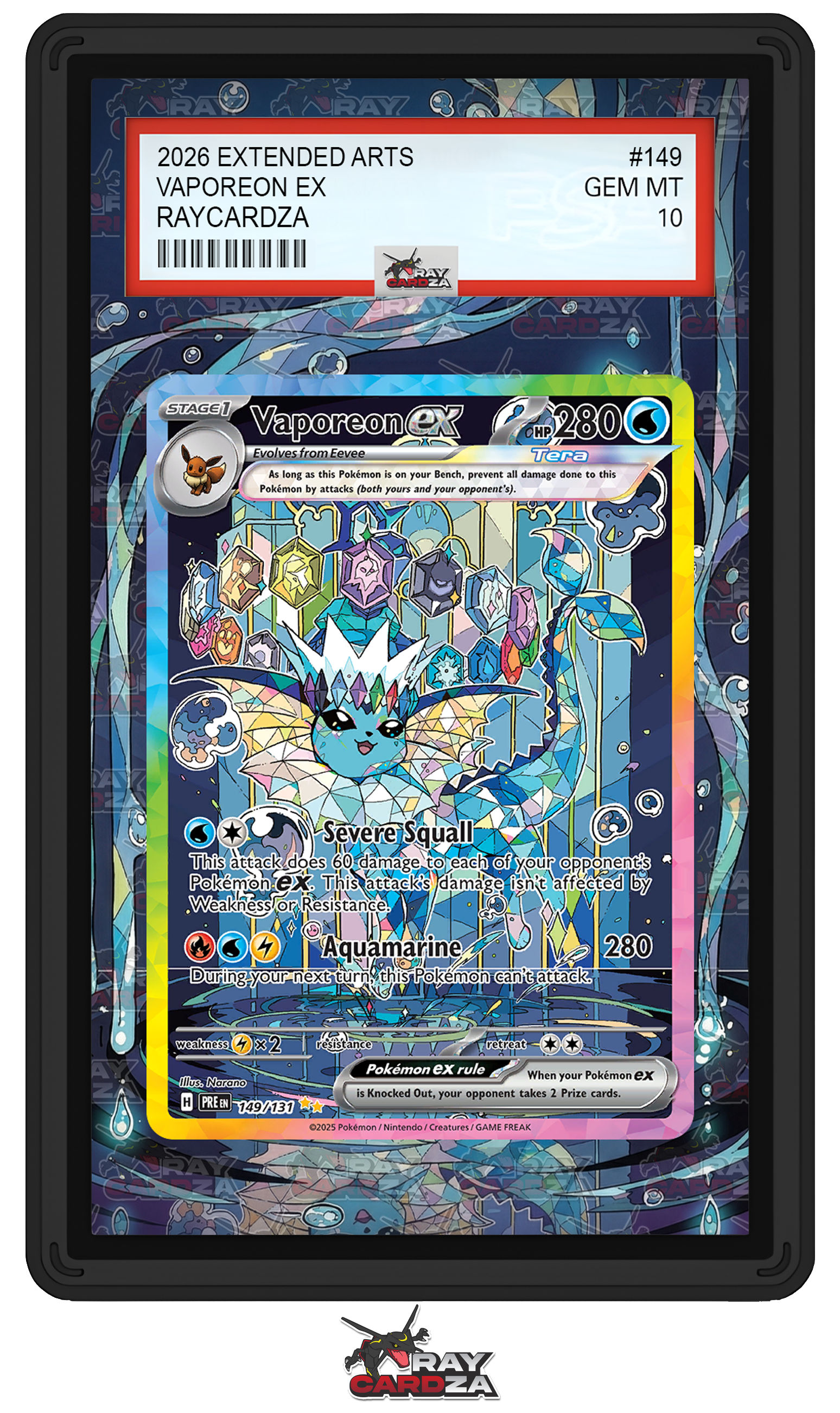 シャワーズex RR PSA9 Vaporeon ex 2025 Pokemon TCG Vaporeon EX #149/131 Special Illustration Rare