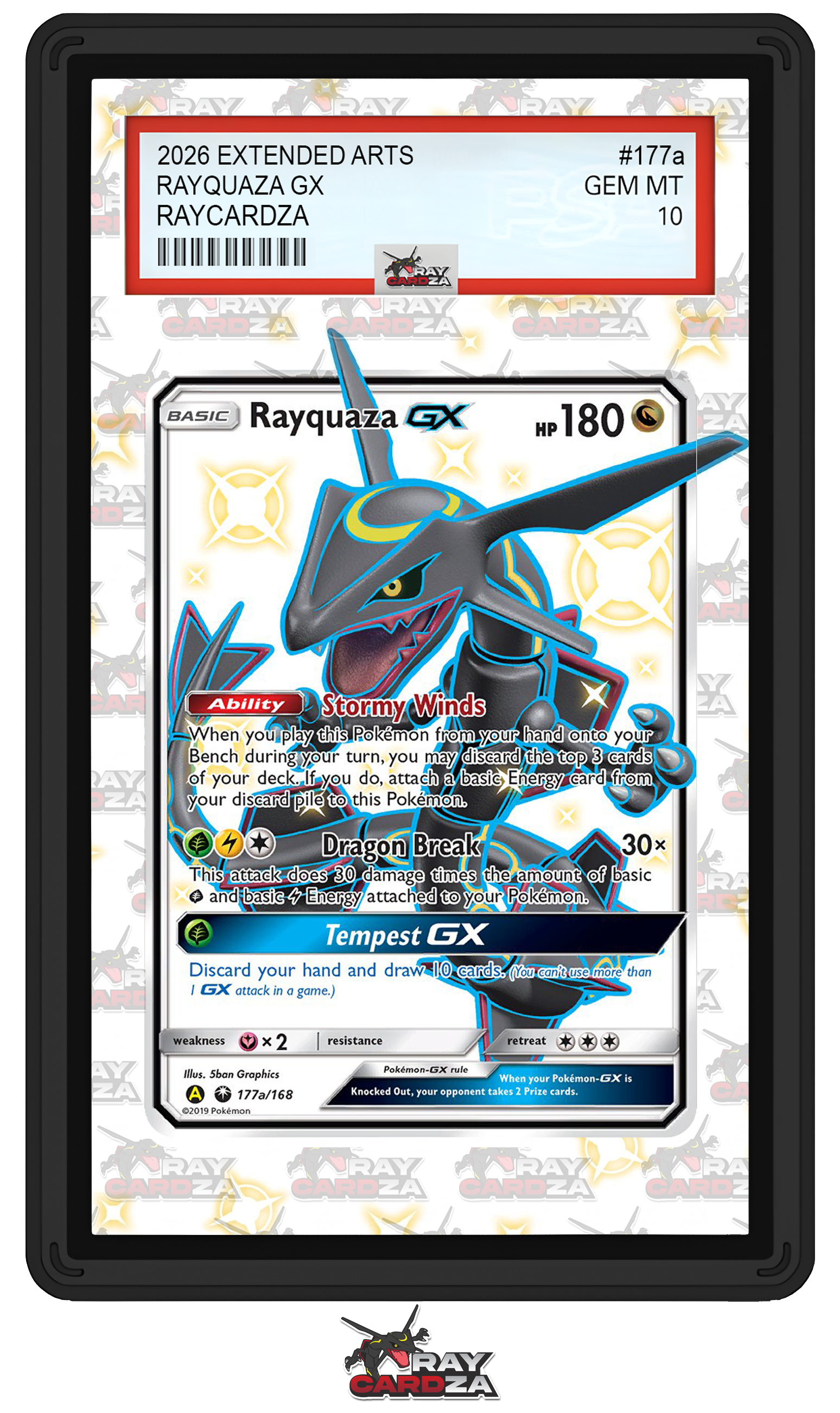 pokemon cards shiny rayquaza GX #177a EXTENDED ART Accent Color:Swamp Black Bundle Item highly coveted Shiny form Ultra Pro: MTG: FF