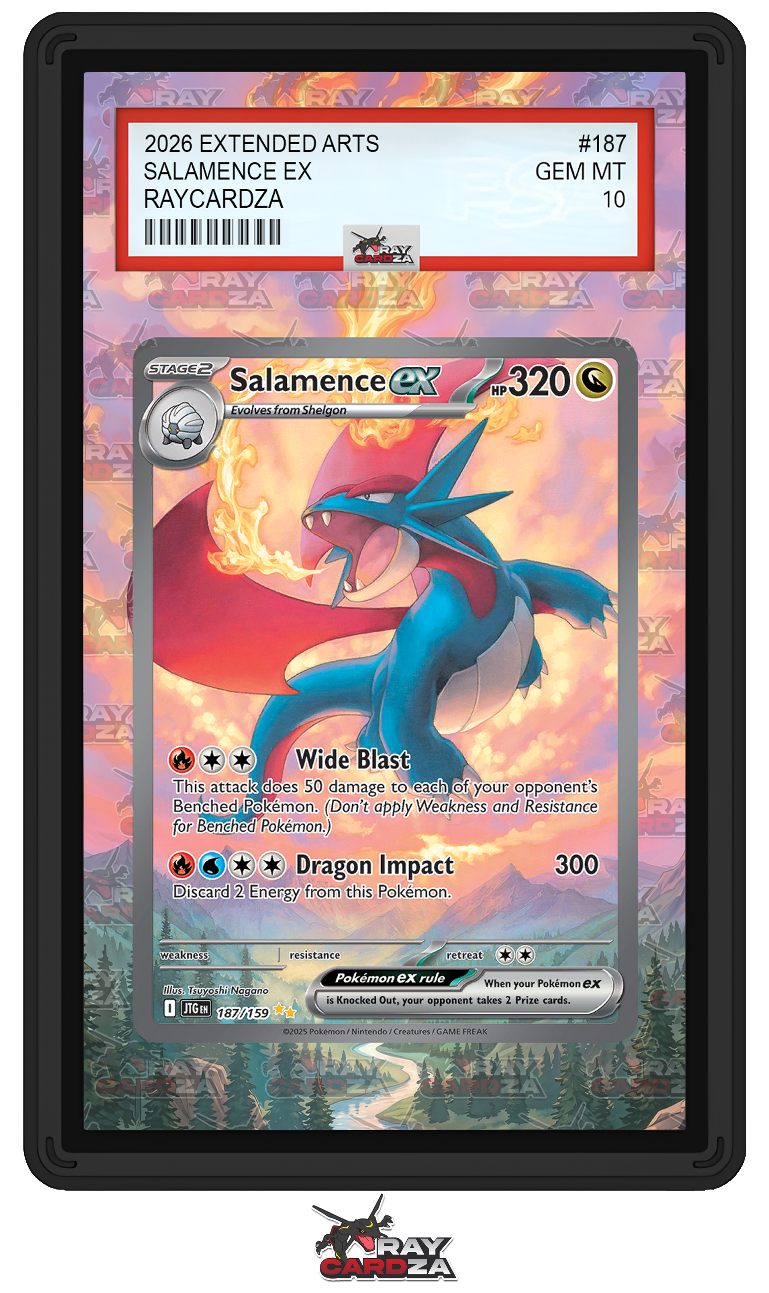 salamence ex pokemon card #187 EXTENDED ART Color::black Duraludon VMAX - Evolving plus an oversize foil Lote Spider-Man MTG