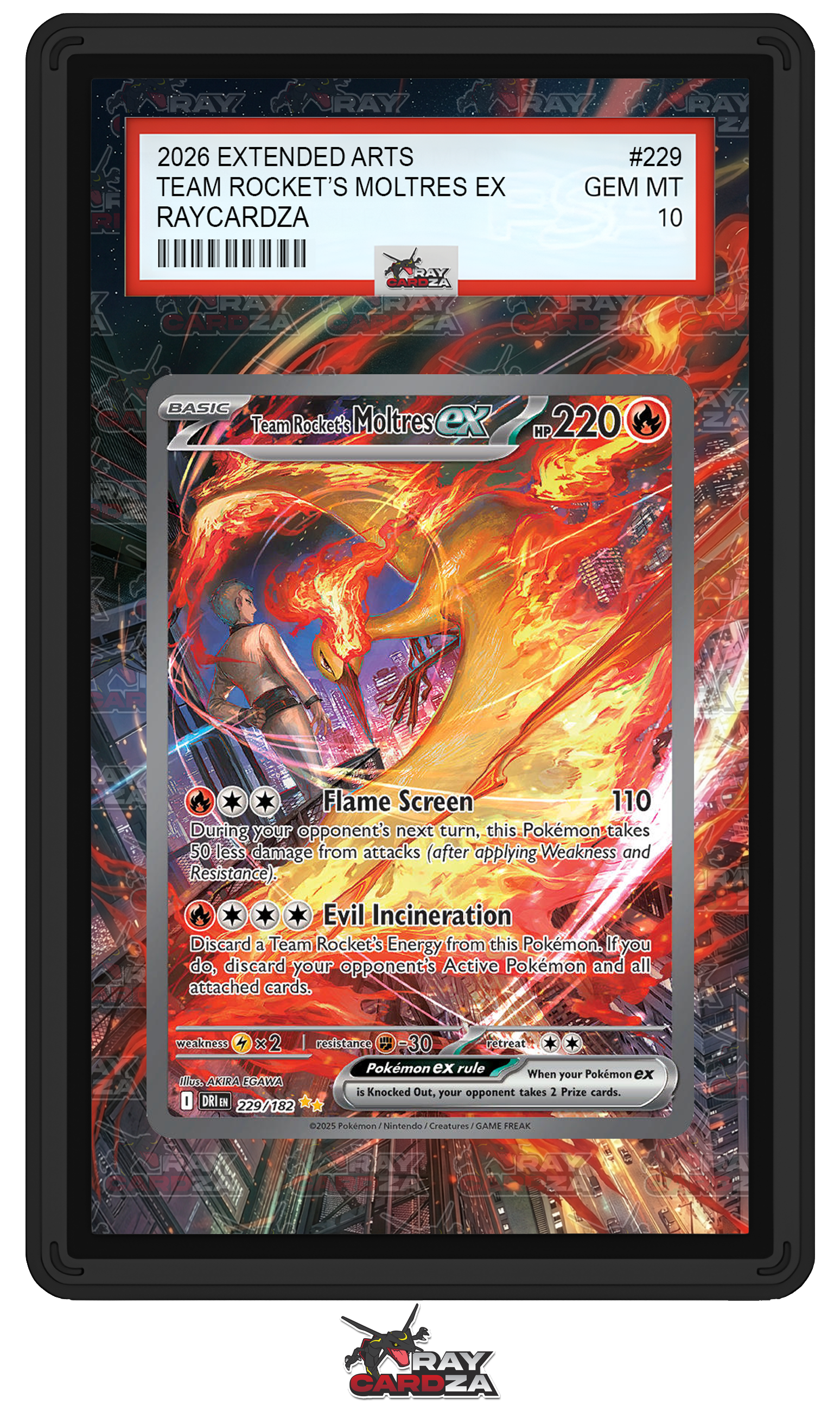 moltres cards pokemon Team Rocket's Moltres EX #229 EXTENDED ART – Raycardza