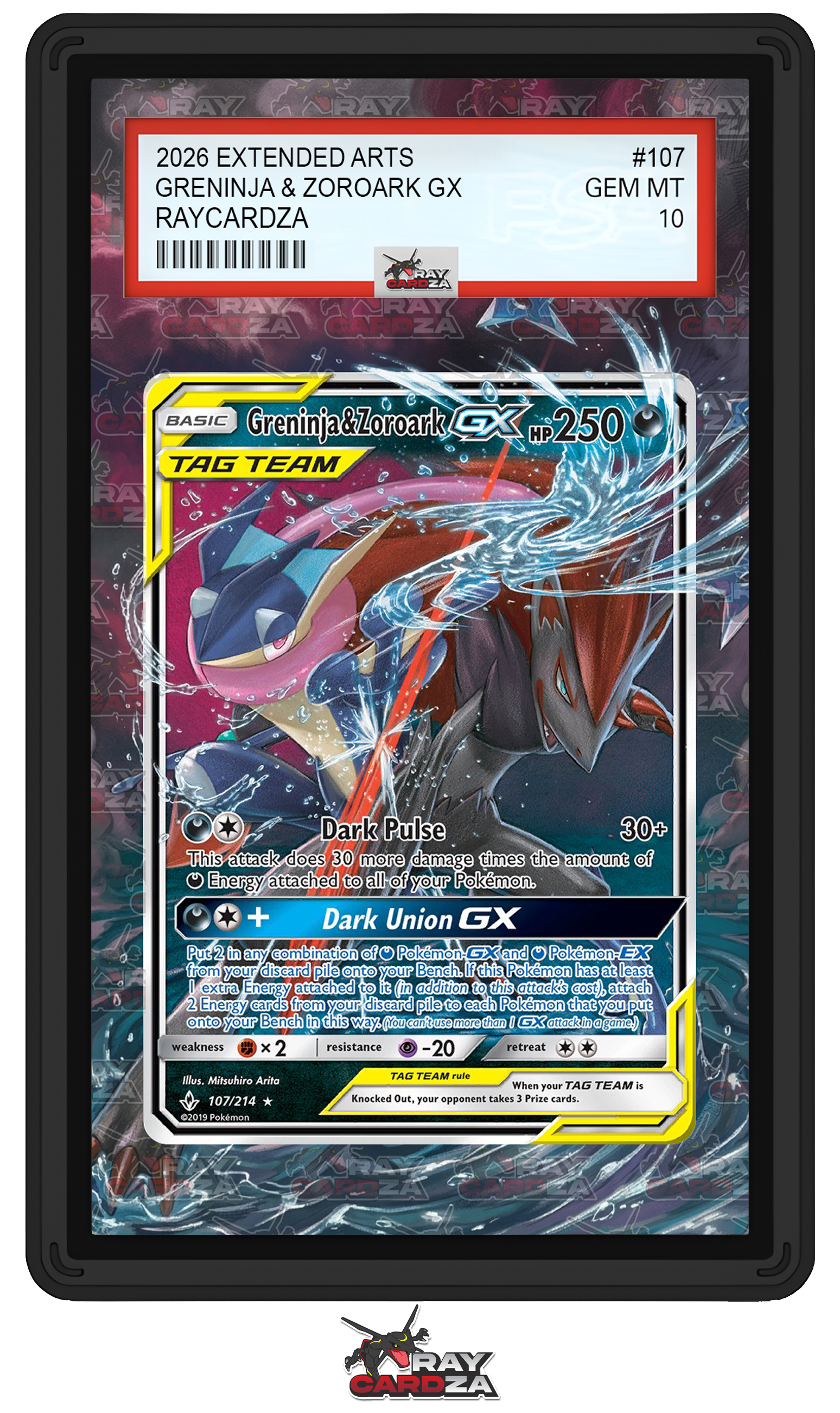 Greninja & Zoroark GX #107 EXTENDED ART Raycardza Greninja & Zoroark GX #107 EXTENDED ART Raycardza
