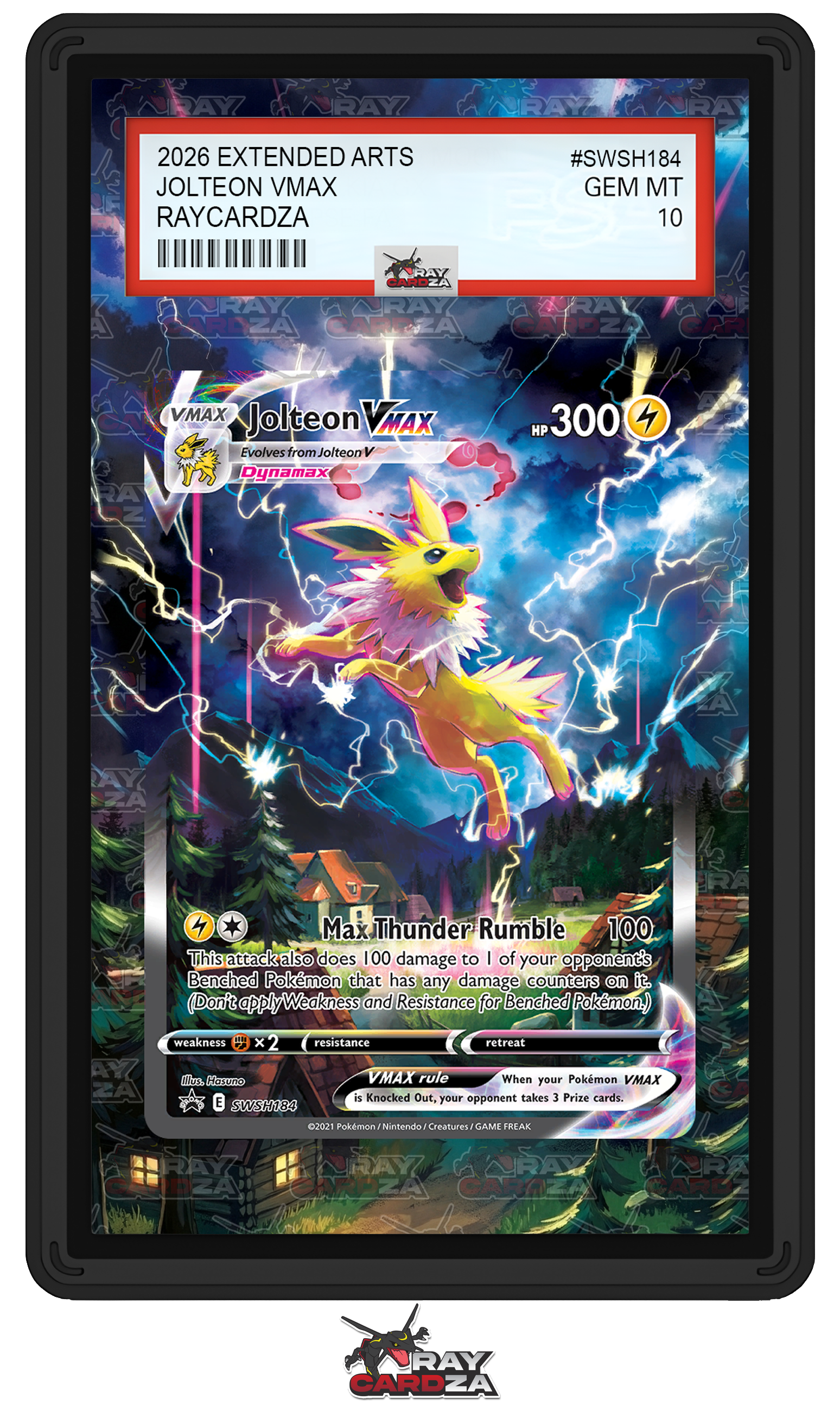 jolteon vmax pokemon card Jolteon VMAX #SWSH184 EXTENDED ART