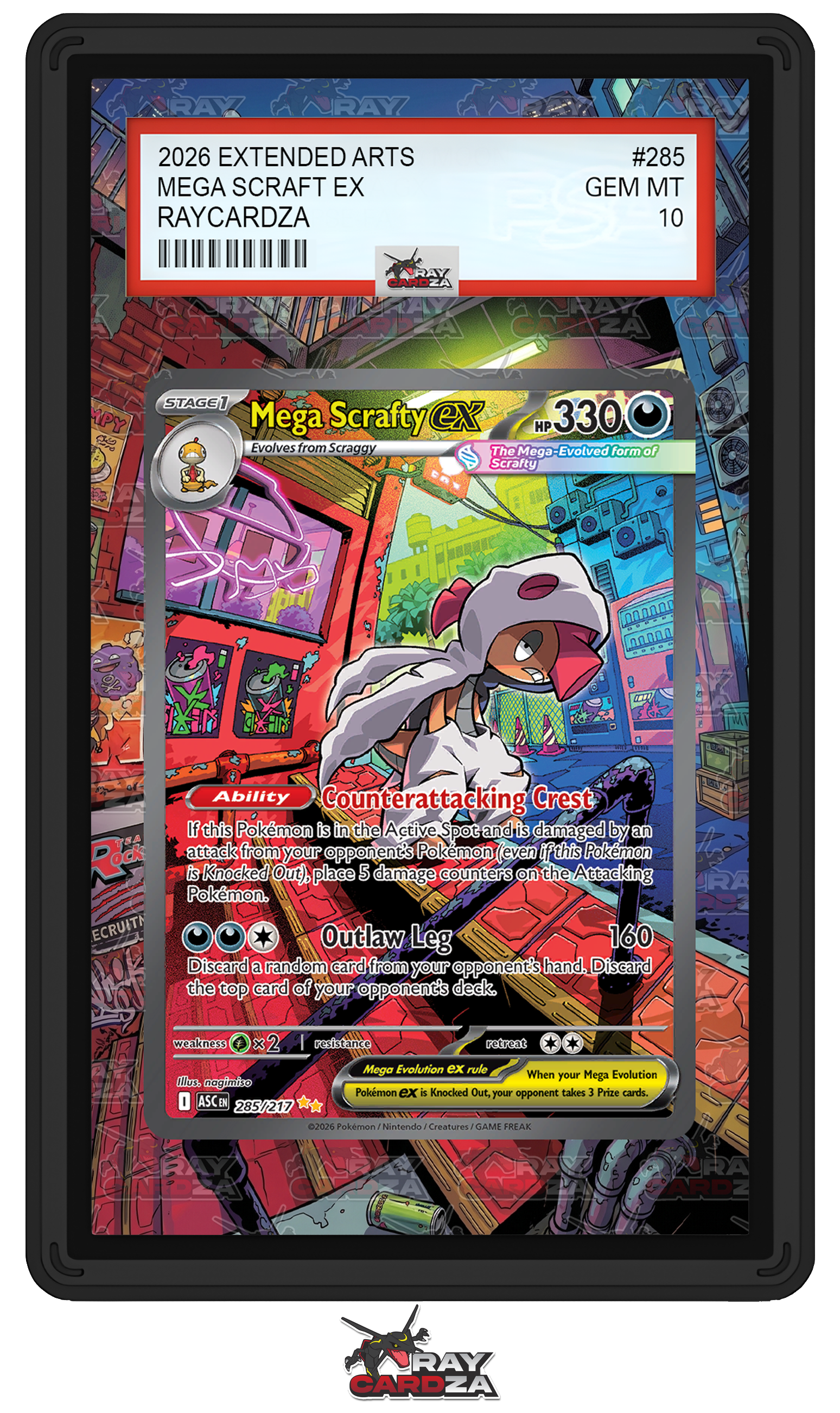 Mega Scrafty EX #285 EXTENDED ART Raycardza Mega Scrafty EX #285 EXTENDED ART Raycardza