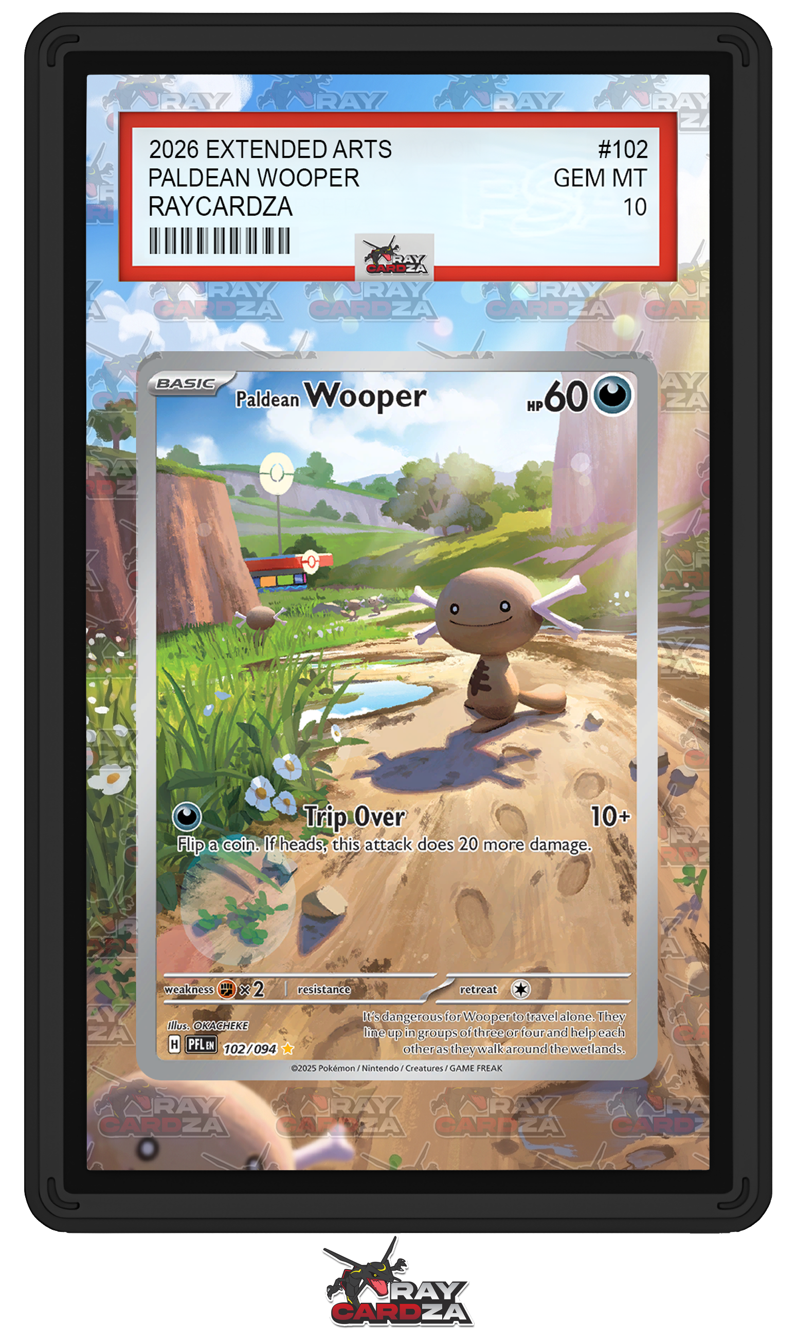 wooper full art pokemon card Wooper Fan Pokmon design by AnissaStar on Newgrounds clear acrylic holder that perfectly accentuates the stunning visual design and character artwork Pokemon Trading Card Game Paldean