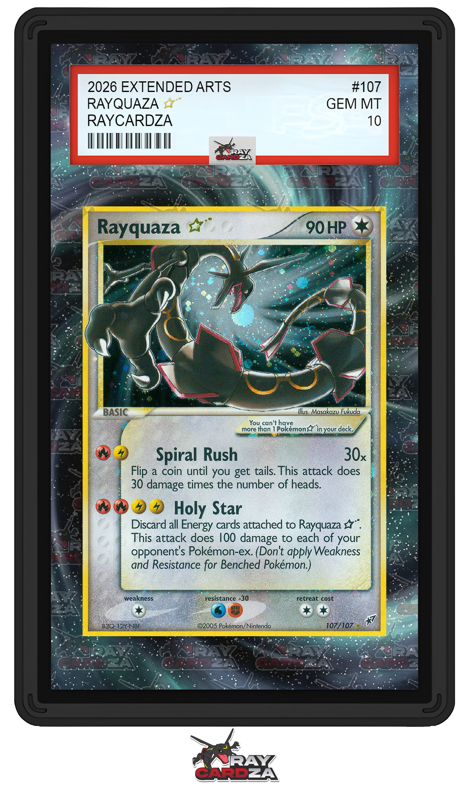 Rayquaza Gold Star #107 EXTENDED ART Raycardza Rayquaza Gold Star #107 EXTENDED ART Raycardza