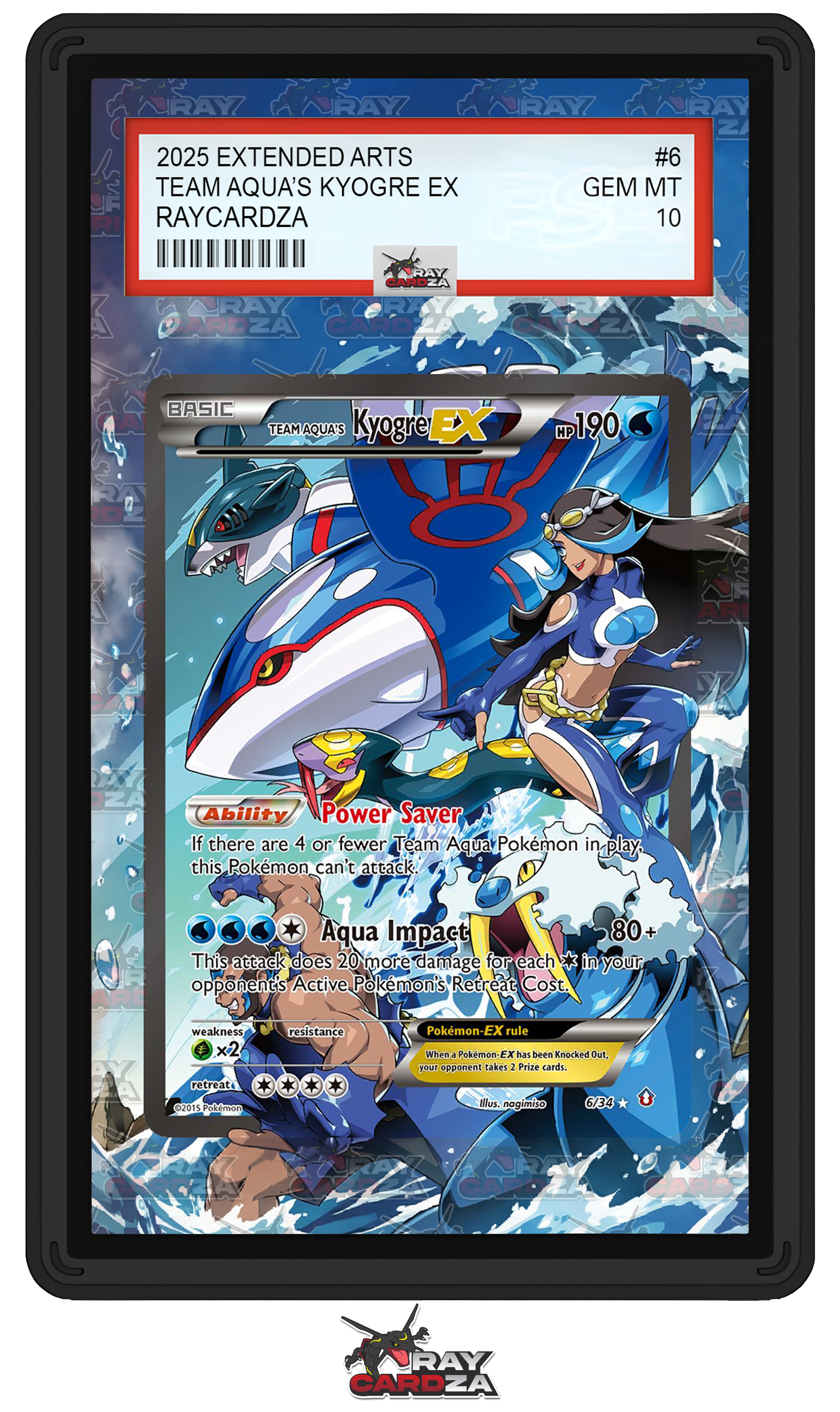 Team Aqua's Kyogre EX #6 EXTENDED ART Raycardza Team Aqua's Kyogre EX #6 EXTENDED ART Raycardza