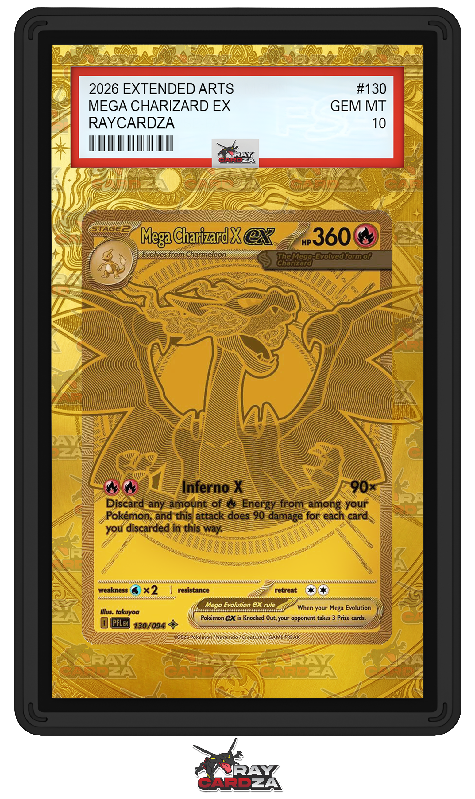 Mega Charizard X EX #130 EXTENDED ART Raycardza Mega Charizard X EX #130 EXTENDED ART Raycardza