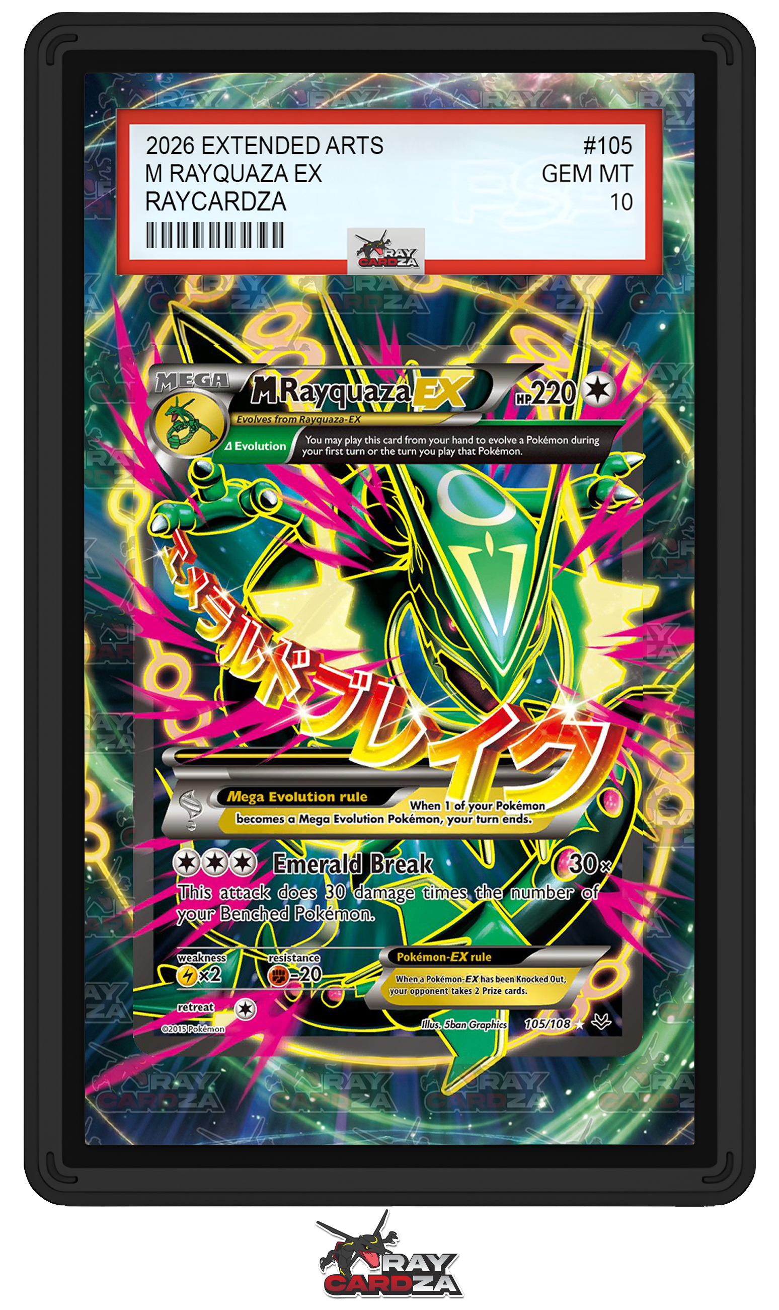 M Rayquaza EX #105 EXTENDED ART Raycardza M Rayquaza EX #105 EXTENDED ART Raycardza
