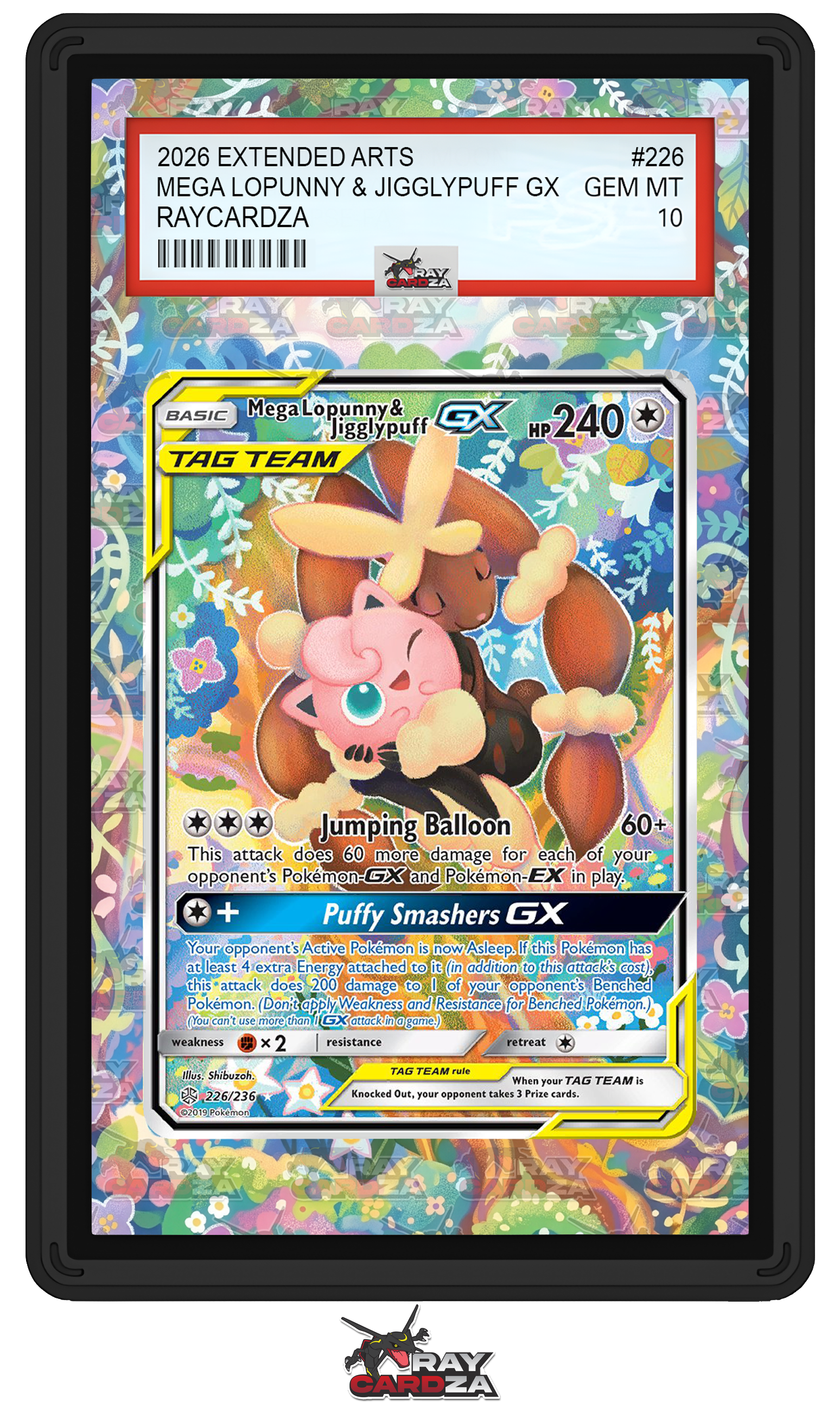 Mega Lopunny & Jigglypuff GX #226 EXTENDED ART Raycardza Mega Lopunny & Jigglypuff GX #226 EXTENDED ART Raycardza