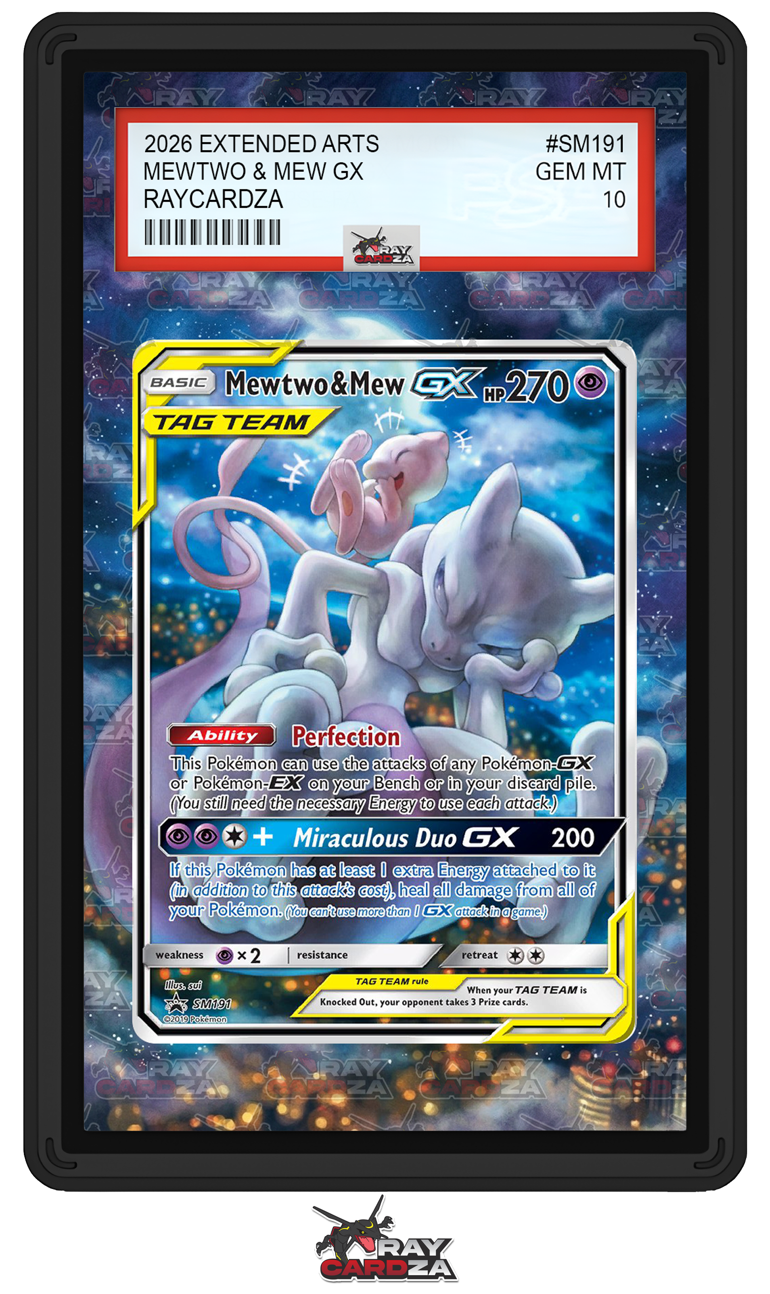 Mewtwo & Mew GX #SM191 EXTENDED ART Mewtwo & Mew GX #SM191 EXTENDED ART