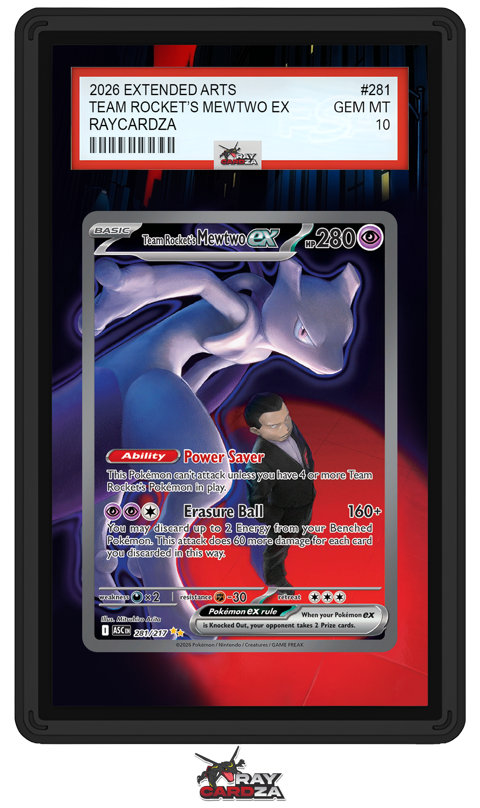 Team Rocket's Mewtwo EX #281 EXTENDED ART